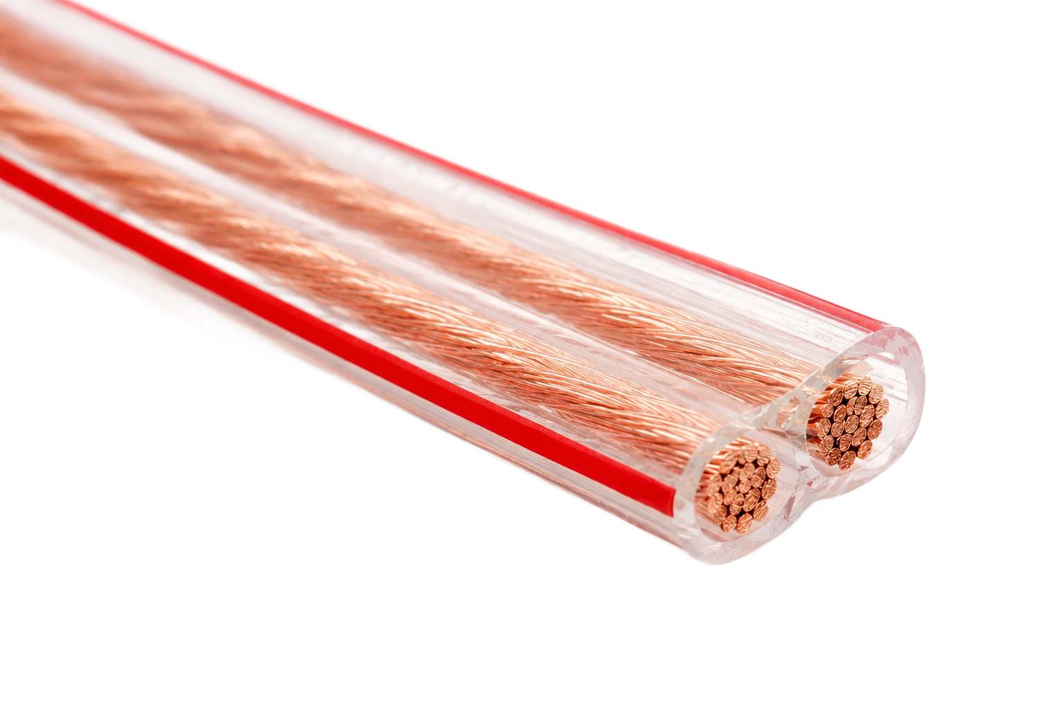 Plochý kabel 2x0,35mm transparentní PVC izolace